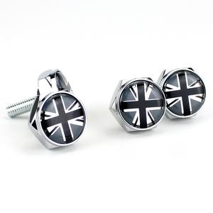 Tornillos para marco de matrícula personalizados con logotipo de bandera, hechos de aleación de zinc duradera, que exhiben una personalidad única. - Product Image 1