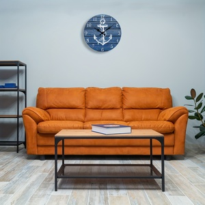 Nhỏ màu xanh Neo Đồng hồ treo tường Pin hoạt động la bàn trang trí thạch anh hải lý ven biển bãi biển thuyền Motif cho nhà bếp phòng tắm văn phòng - Product Image 3