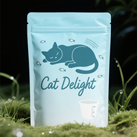 Pochette à zip-lock debout en feuille d'aluminium personnalisée avec fenêtre découpée à l'emporte-pièce pour aliments pour chats Sacs en mylar étanches à l'humidité
