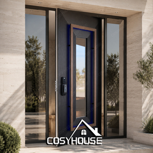 Porte d'entrée extérieure de sécurité en aluminium coulé de luxe, design moderne et décoratif - Product Image 5