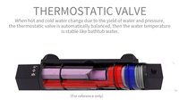 Mitigeur de douche thermostatique moderne 8 "double poignée finition chromée polie laiton ABS motifs de jet de pluie pour hôtels-livraison au Royaume-Uni