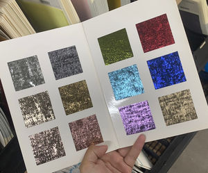 女性用ドレス生地100% ポリエステルスエード感じ光沢のある柔らかい快適な通気性のあるゴールドスタンプ織り女の子用衣服 - Product Image 6