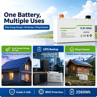 Baterai Penyimpanan Energi LiFePO4 12.8V 200Ah 6000+ Paket Baterai Surya Hibrida untuk Cadangan UPS Off Grid