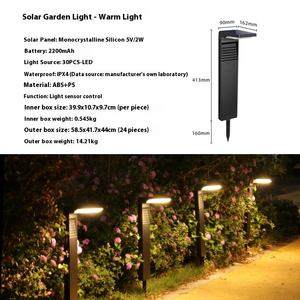 Luces solares modernas negras para exteriores para césped, ABS IP65, impermeable, camino de jardín, entrada, patio delantero, luces LED solares para camino - Product Image 5