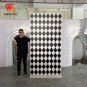 Fondo Acrílico con Diseño a Cuadros en Blanco y Negro, Nuevo Diseño Elegante, para Decoración de Escenarios de Boda, Eventos y Fiestas - Product Image 2