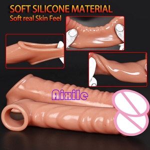 Guaina per Pene Realistica, Giocattoli Sessuali Maschili, Estensore e Ingranditore del Pene, Anello Fallico, Dildo per Coppie con Anello - Product Image 5