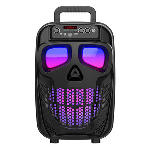 SXQF Nouveau Haut-parleur LED coloré 8 pouces en forme de tête de mort pour extérieur, avec microphone, télécommande, subwoofer, étanche IPX5, commande vocale - Product Image 6