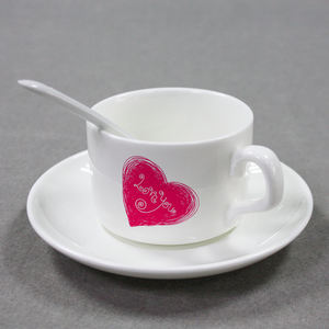 Set di Tazze da Caffè in Ceramica Topjlh con Cucchiaio e Piattino, Supporti per Sublimazione, Personalizzabili con Logo, per Caffetterie, Regali Aziendali, Stoviglie all'Ingrosso - Product Image 2