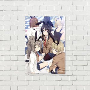 8pcs <span class=keywords><strong>Rascal</strong></span> Ne Rêve Pas D'une Fille De Rêver Anime Affiches Papier Affiche Ensemble pour Mur Art En Gros Chambre Décoration Photos - Product Image 2