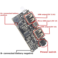Double USB 5V 1A 2.1A LCD Display Power Bank Charger Module 18650 Battery Charger circuit board