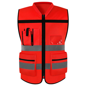Gilet di Sicurezza Riflettente Cinese per Igiene Urbana/Costruzione Stradale/Edilizia, Miglior Prezzo, Giacca di Sicurezza Multi-tasche, Gilet di Avvertimento - Product Image 1