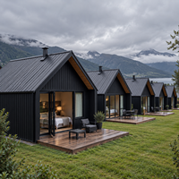 Kit de maison préfabriquée moderne de luxe en bois, de type A-frame, de haute qualité, à faible coût, pour l'extérieur, autoportant