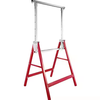 2x Heavy Duty 200kg Entièrement Réglable Leg Metal Saw Cheval Acier Pliant Travail Tréteaux Stand Menuiserie Travail Banc