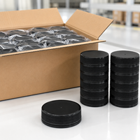 Bouchon à vis en plastique noir nervuré de 82 mm pour bocal à large ouverture