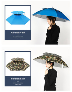 Parapluie de pêche personnalisé à double couche, grand format, coupe-vent, protection UV, parapluie d'extérieur - Product Image 5