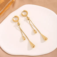 Ensembles de Bijoux Fins en Acier Inoxydable 316L Plaqué Or 18 Carats Étanche, Comprenant Boucles d'Oreilles Créoles Huggies et Goutte d'Eau, et Colliers pour Femmes
