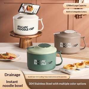Contenitore per Noodle Istantanei Multicolore con Design Drenante, Grande Capacità, in <span class=keywords><strong>Acciaio</strong></span> <span class=keywords><strong>Inox</strong></span> 304, con Supporto per Telefono - Product Image 4