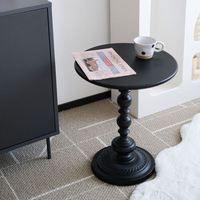 Petite table d'appoint en métal, table ronde en fer noir, table basse, prix direct usine