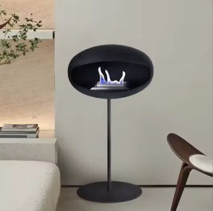 Foso de fuego de hierro independiente para interiores con llama verdadera moderna con diseño único de chimenea de etanol para interiores - Product Image 3