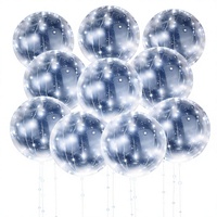 Ballons LED Bobo transparents avec guirlande lumineuse pour fêtes, anniversaires, mariages, Quinceañera – Blanc froid
