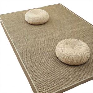Foldable Jute Area Rug Eco-Friendly Non-Slip Portable Use Long Hair <b>Fluffy</b> Home Bedroom Shaggy Carpet Budget Hotel Indoor - Product Image 1