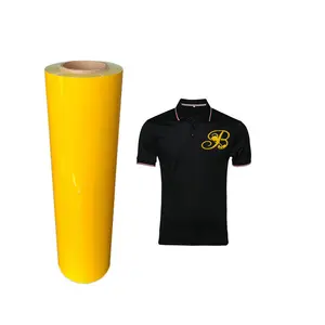 Grosir Kuning 50Cm * 25M Besi Pada Htv Easyweed Silikon Panas Tekan Vinil Panas Transfer untuk T-shirt