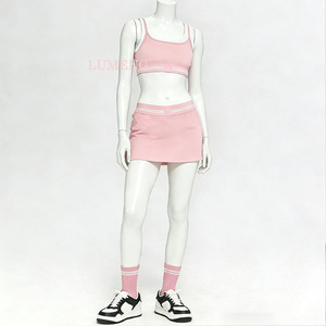Vêtements de sport pour femmes, vêtements de fitness, tenue de sport 2 pièces, veste de sport douce, jupe de <span class=keywords><strong>tennis</strong></span> 2 en 1 pour filles, ALOHA - Product Image 5