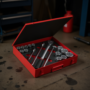 <b>Socket</b> Set 3/4 <b>Inch</b> Drive <b>12</b> Piece Metric With Ratchet And Extension Bar For Automotive Repair - Product Image 3