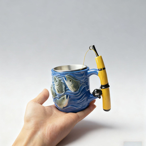 Nueva Taza de Cerámica de Moda, el <span class=keywords><strong>Sueño</strong></span> del Pescador, Taza de Acero Inoxidable, Linda Taza de Pesca - Product Image 2