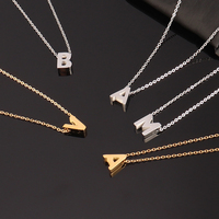 Personalizado alfabeto letras iniciales nombre 316 Acero inoxidable Pvd joyería de moda collar no deslustre clavícula cadena collar mujeres