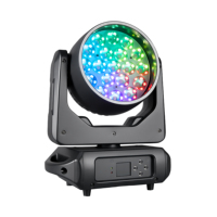 Projecteur de scène à tête mobile 19x15W RGBW LED Zoom Beam Wash avec zoom, focalisation, rotation de motifs, DMX512 et bande LED à pixels pour DJ et discothèque