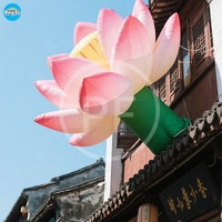Personnalisé 10M Respiration Gonflable Fleur De Lotus Scène Extérieure Décorative Led Géant Gonflable Lotus Modèle pour Fête Gonflable