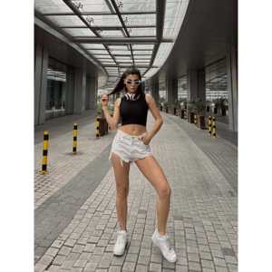 เสื้อครอปแขนยาวผ้าโพลีเอสเตอร์ระบายอากาศได้ดีสำหรับผู้หญิง ยี่ห้อ U Yaka - Product Image 1