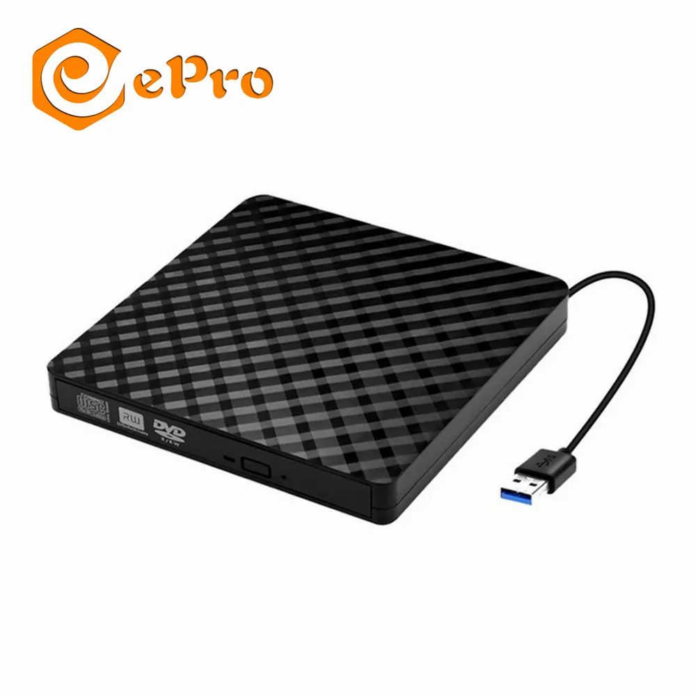 EDD080 USB3.0 Grabadora de DVD ultrafina Unidad de disco óptico externo Plug and Play Grabadora de CD Tipo de bandeja Grabadora de lectura y escritura para PC