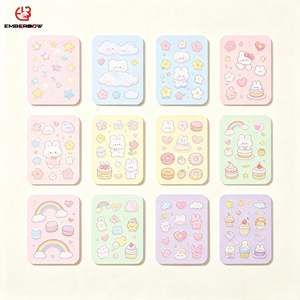 สติกเกอร์ลายการ์ตูนรุ้งแบบห่อแก้ว EBB Cup Wrap วัสดุ PET กันน้ำ สำหรับตกแต่งแก้วน้ำ แก้วน้ำแข็ง หรือแก้วทั่วไป  สามารถสั่งทำได้ - Product Image 1