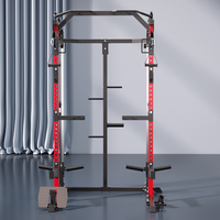 Rack de musculation multifonctionnel avec banc de musculation et croisement de câbles, équipement de fitness tout-en-un pour la maison