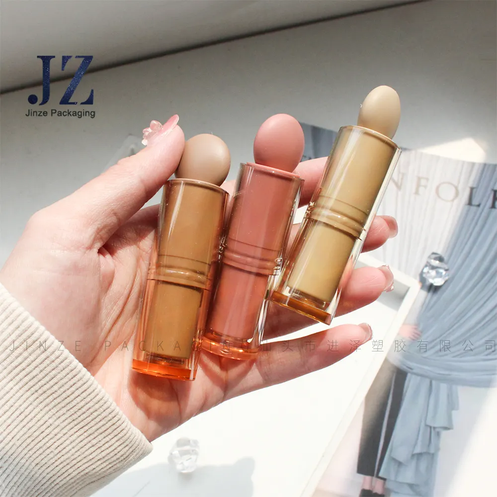 Jinze RTS — couvercle transparent mat, design unique, avec tube intérieur couleur chair, pour rouges à lèvres et baume à lèvres