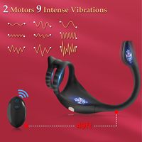Vibrierender Penis Ring Taint Stimulator mit Minikugel, Fernbedienung Anal Po-Stich Prostata-Massagegerät Penis Ring männlicher Vibrator