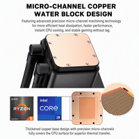 VC360 4.0 LCD CPU Liquid Cooler 360 AIO Layar Magnetik Dapat Dilepas Kepala Pompa Cermin Bintang ARGB PWM untuk LGA 1700 1851 AM5 Gaming