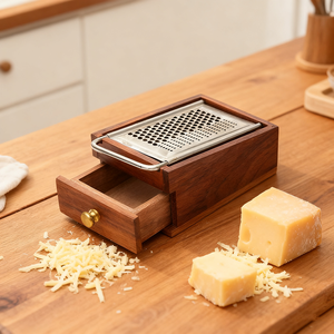 <span class=keywords><strong>Râpe</strong></span> <span class=keywords><strong>à</strong></span> <span class=keywords><strong>fromage</strong></span> en acier inoxydable de taille mini personnalisée Natural House avec récipient de stockage - Product Image 4