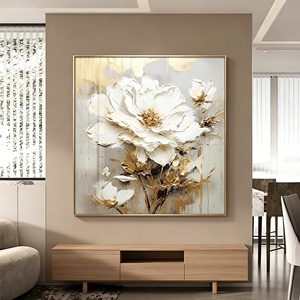 Décoration murale moderne, <span class=keywords><strong>peinture</strong></span> acrylique abstraite peinte à la main sur toile, <span class=keywords><strong>peinture</strong></span> florale texturée faite à la main pour la décoration <span class=keywords><strong>de</strong></span> la maison, luxe - Product Image 1