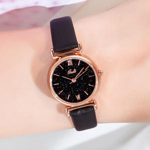 Montre pour femme élégante artistique rétro petite montre ronde polyvalente INS Style bracelet en cuir montre pour femme à quartz - Product Image 5