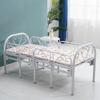 Cadre de lit en métal pliable pour enfants avec barrière, 1,5 m, taille simple, lattes en bois pour chambre à coucher
