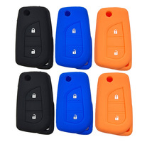 Funda de Silicona Personalizada para Llaves, Carcasa para Llave Inteligente con 3 Botones, Protector de Entrada sin Llave para Hilux C-HR Avensis para Toyota