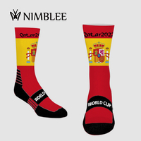 POD Conception Personnalisée Drapeau Chaussette Hommes Mode Impression Sublimation Football Chaussettes Athlétiques pour les Fans