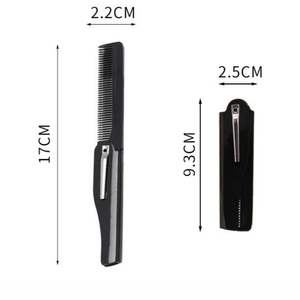 Logo personnalisé <span class=keywords><strong>coiffure</strong></span> pour hommes lissée avec une finition grasse peignes mini peigne à cheveux de voyage moustache toilettage marque privée - Product Image 2