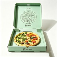 Boîte d'emballage pour pizza personnalisée en gros avec logo, boîte en papier pour pâtisserie, conteneur à emporter, boîte à pizza alimentaire de 12, 14, 16 pouces