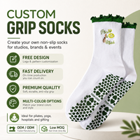 Chaussettes de yoga antidérapantes personnalisées pour femmes, confortables, de haute qualité, antidérapantes, avec grip, chaussettes de pilates à volants pour femmes