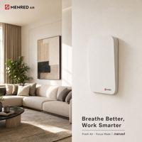Kipas Pemulihan Panas ERV Ruangan Tunggal Be160 dengan Inti Keramik Sarang Lebah Efisiensi 98% Filter Ganda G2 F7 Ventilasi Cerdas Tanpa Saluran
