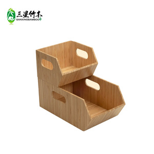 Stackable bamboo <b>vegetable</b> rack, multi-tiered floor-<b>standing</b> fruit and <b>vegetable</b> basket storage rack for home kitchens. - Product Image 3